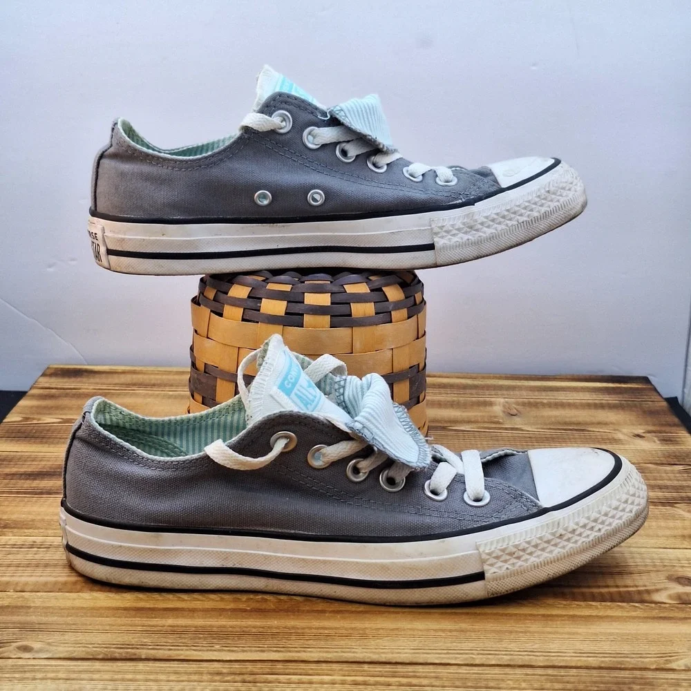 Converse All Star Grey Women's Shoes Sneakers Sz‎ 7 Baby Blue